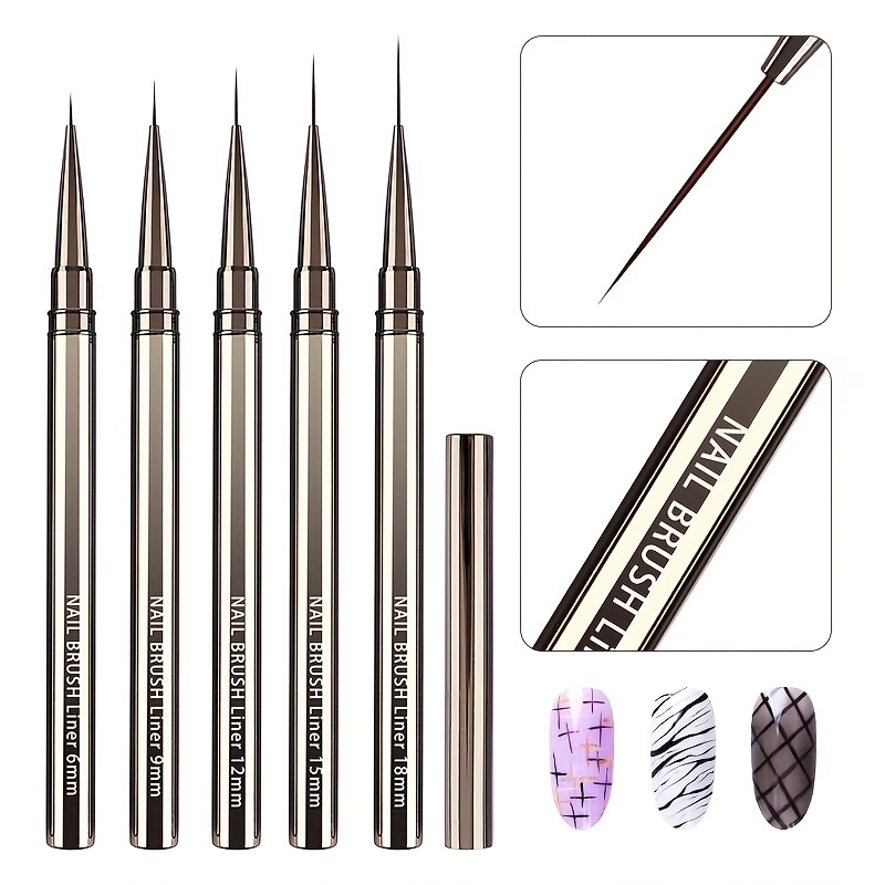Coloured Gel Set - 5 SZTUK Pędzle do zdobienia paznokci