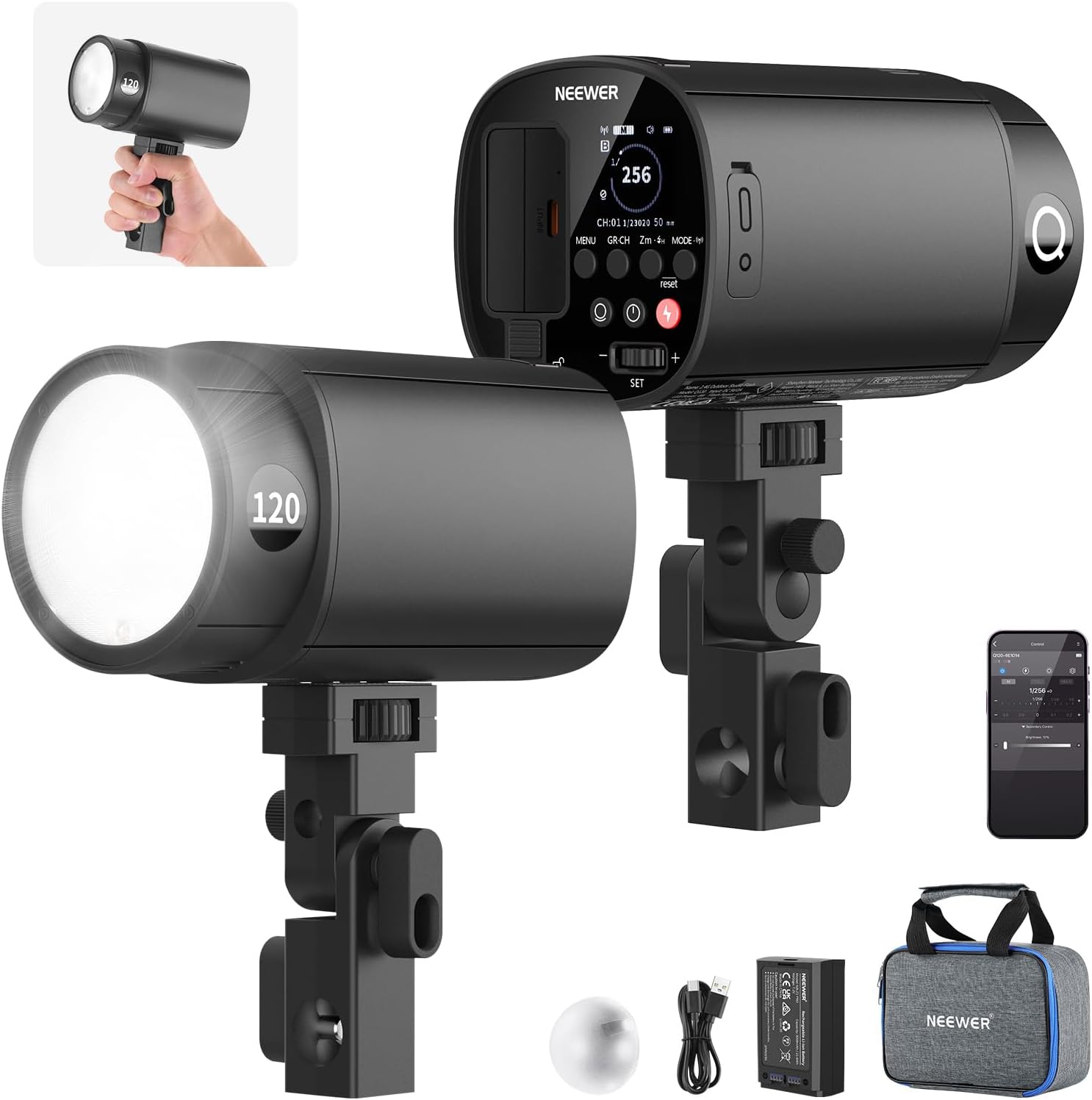 Portable Strobe Monolight - NEEWER 120Ws 2.4G TTL Zewnętrzna Lampa