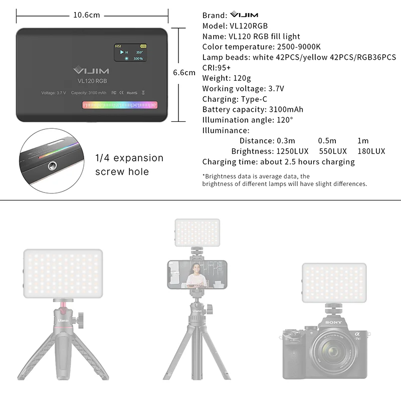 2026 Nowa 120 RGB Kieszonkowa  – Photography Mobile Lighting recenzja i cena