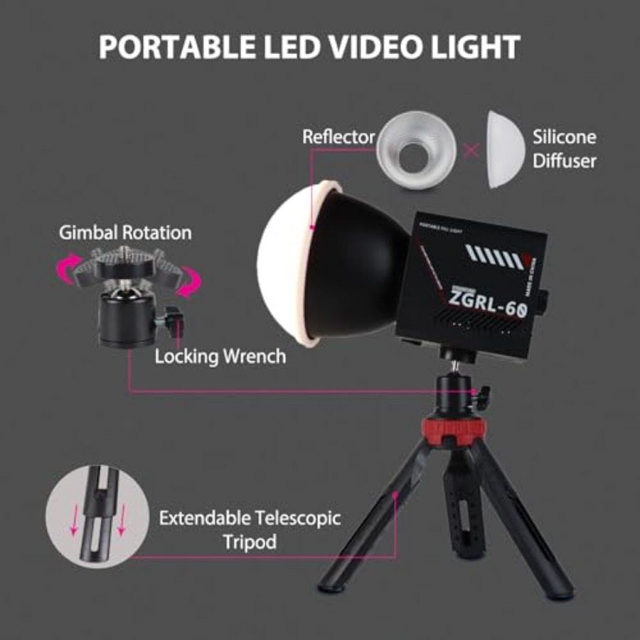 Przenośna lampa wideo LED COB  – Photography Lighting Spotlight recenzja i cena
