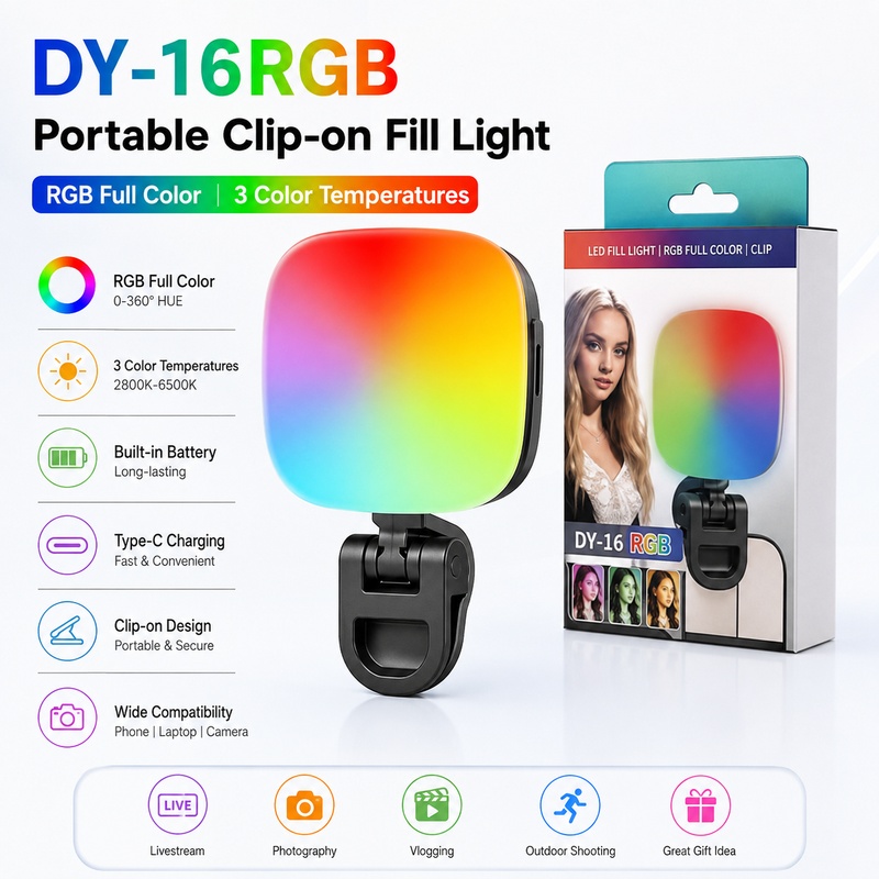 Przenośna lampa LED RGB do fot – Photography Lighting Rgb recenzja i cena